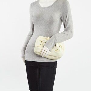 Burberry Sherbet Yellow Leather Rose Clutch Bag